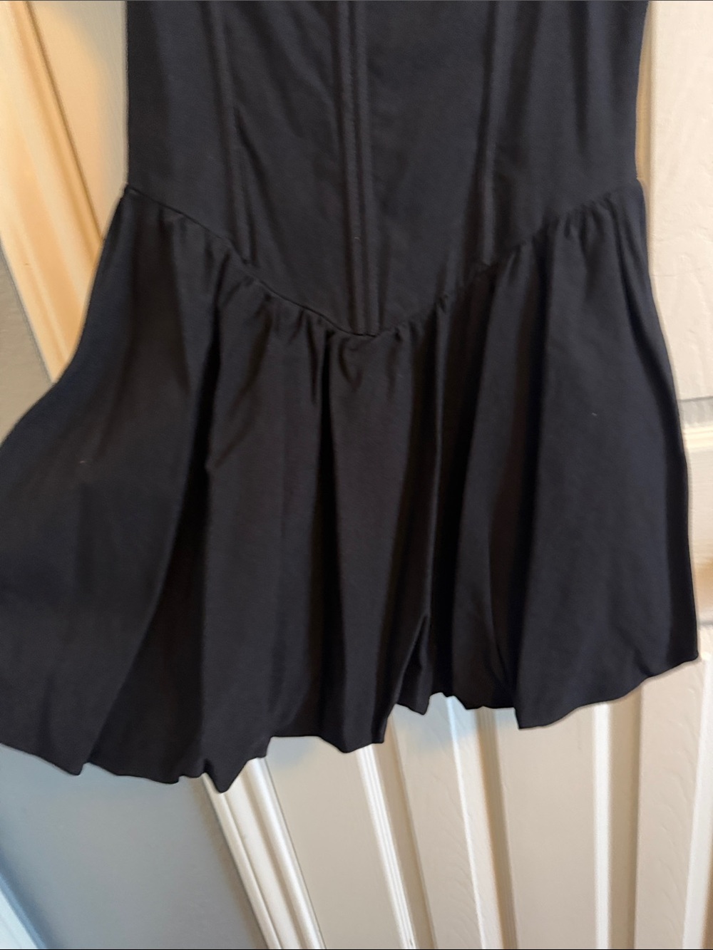 Little Black Spaghetti Strap Skater Bubble Dress - Picture 6 of 8